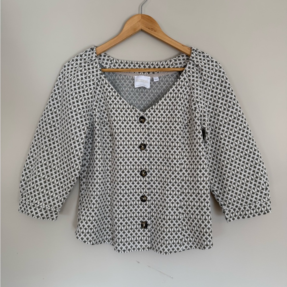 Anthropologie Ett:Twa Coralie Jacquard Top
